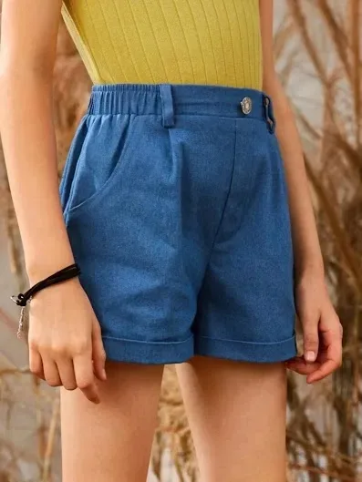 Short para niña color azul