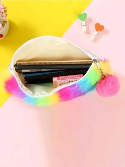 Cartuchera con diseño de peluche multicolor
