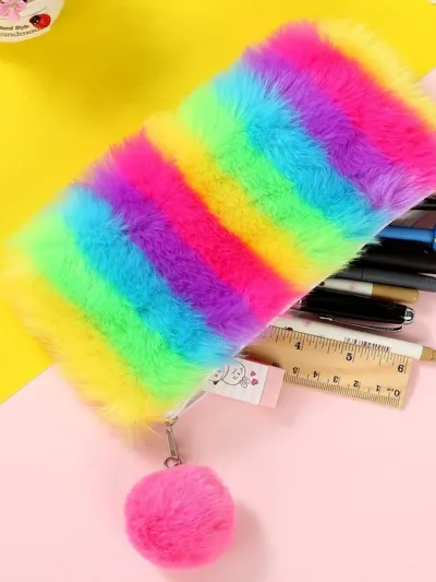 Cartuchera con diseño de peluche multicolor