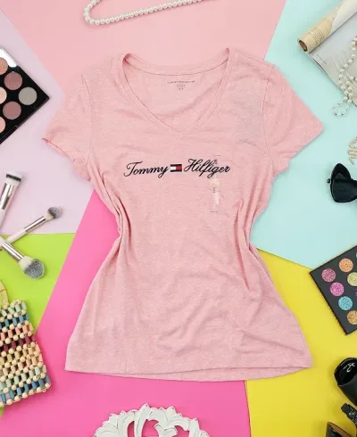 Camiseta Tommy Hilfiger para dama color rosa con brillos