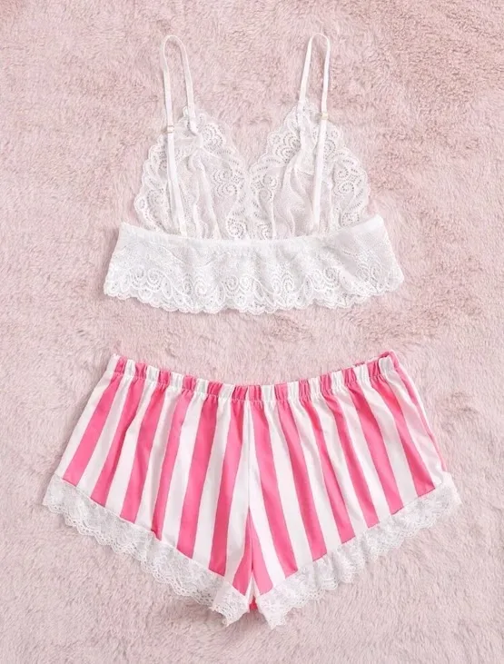 Pijama para dama color rosado de satén