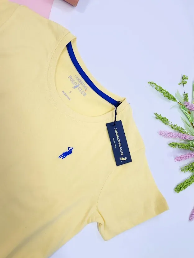 Camiseta Polo cambrige para dama color amarillo