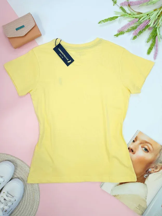 Camiseta Polo cambrige para dama color amarillo