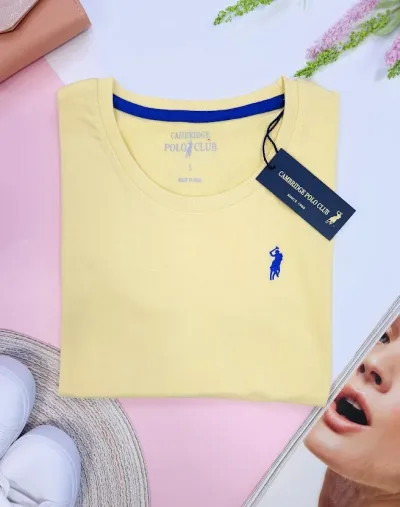 Camiseta Polo cambrige para dama color amarillo