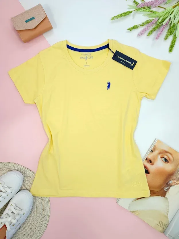 Camiseta Polo cambrige para dama color amarillo