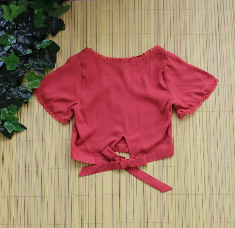Blusa Papermoon para dama color terracota