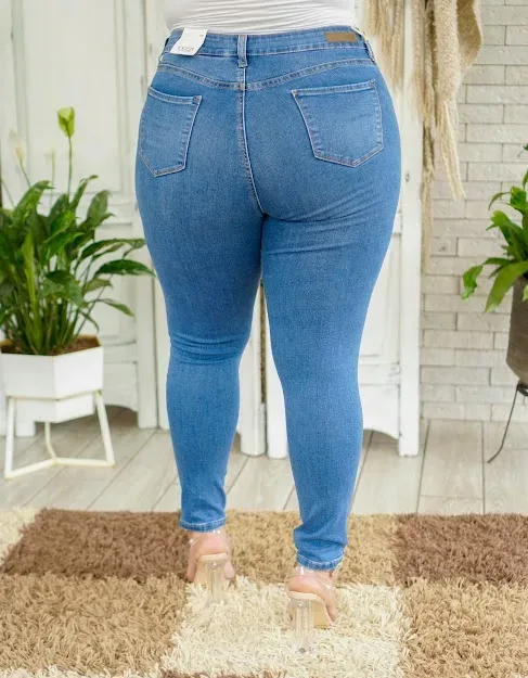 Jeans Cozzi para dama plus size super skinny #5302XNL color azul