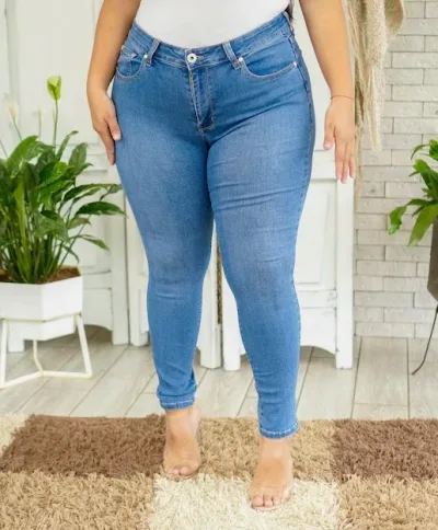 Jeans Cozzi para dama plus size super skinny #5302XNL color azul