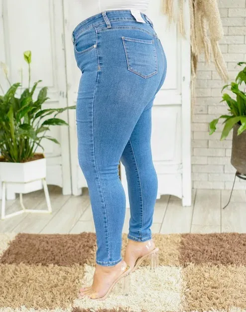 Jeans Cozzi para dama plus size super skinny #5302XNL color azul