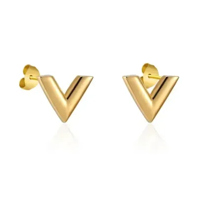 Aretes acero inoxidable para dama color dorado