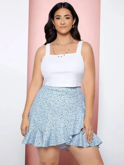 Conjunto para dama color blanco y celeste