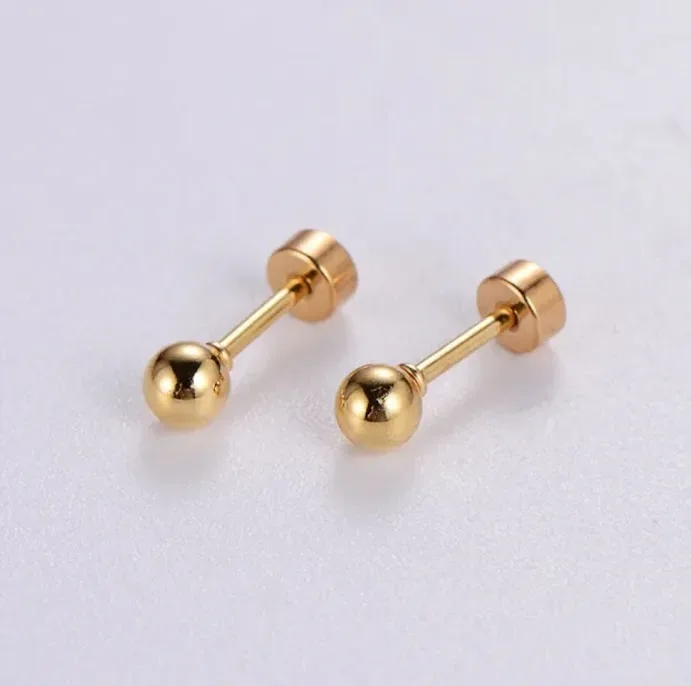 Aretes acero inoxidable para dama color dorado