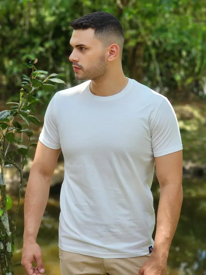 Camiseta para caballero Estivaneli color blanco hueso