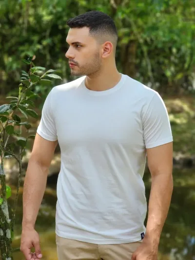 Camiseta para caballero Estivaneli color blanco hueso