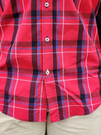 Camisa Hummer para caballero diseño a cuadros rojos y azules