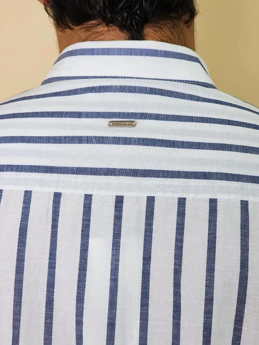 Camisa Hummer para caballero H252003-80 RAYAS AZULES