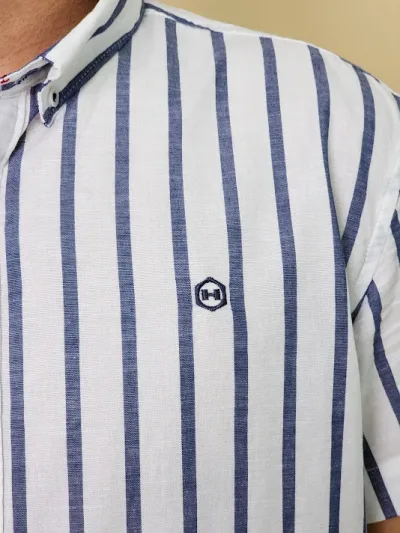Camisa Hummer para caballero H252003-80 RAYAS AZULES