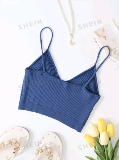 Crop top para dama color azul