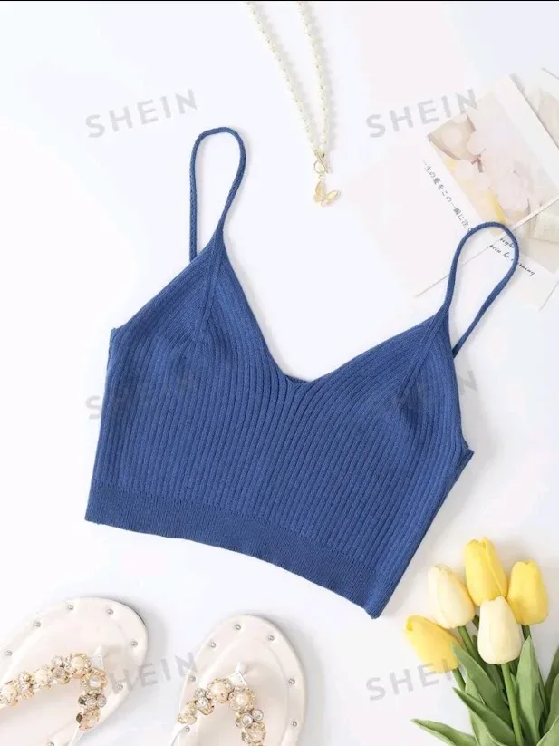 Crop top para dama color azul