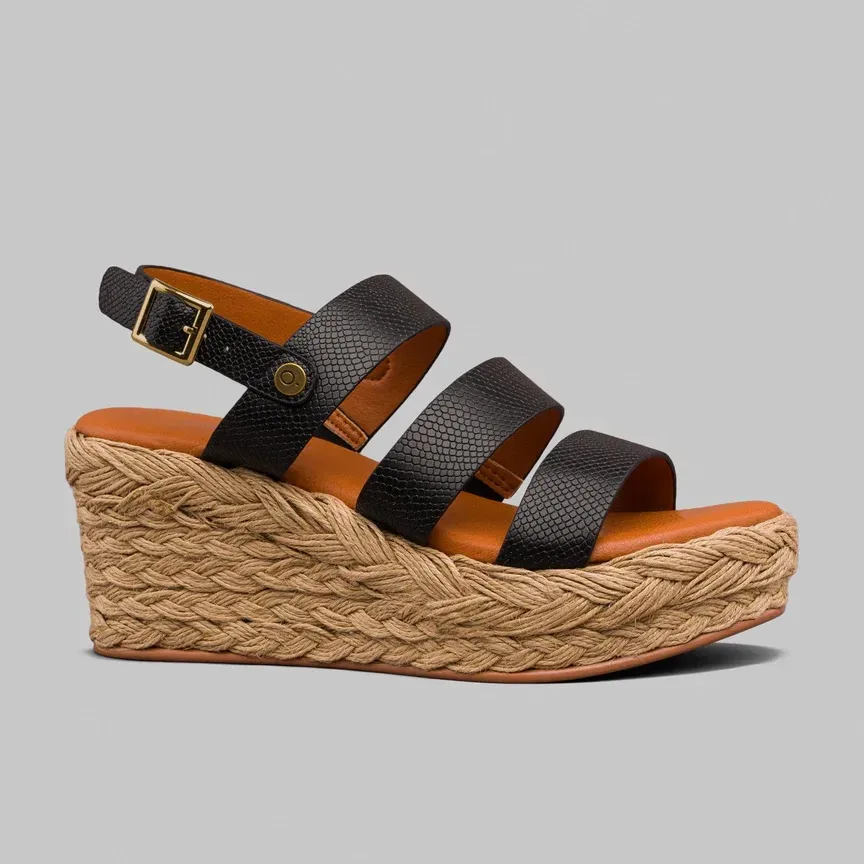Sandalias para dama Promise Cadiz Black Pu