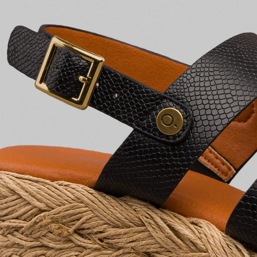 Sandalias para dama Promise Cadiz Black Pu