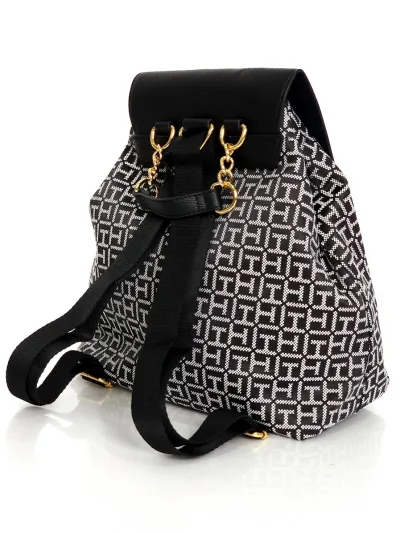 Mochila Tommy Hilfiger para dama color negro y blanco