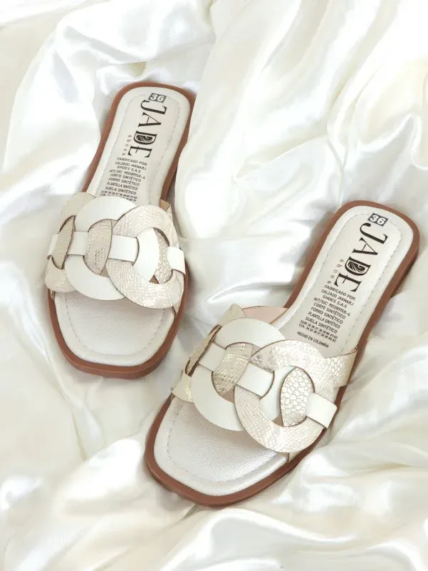 Sandalias Colombianos para Dama JADE blancas T-48