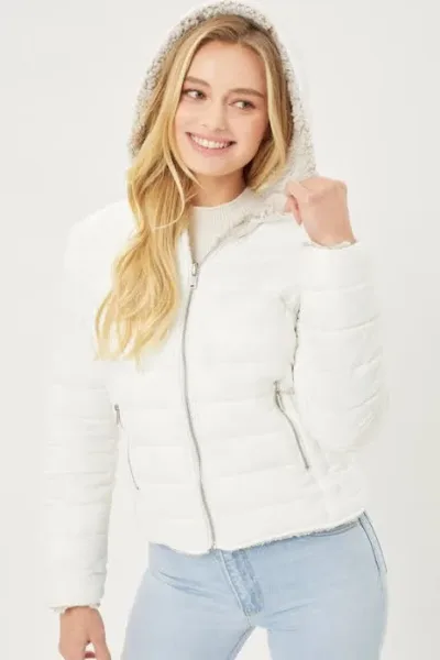 Jacket reversible para dama color blanco y rosa