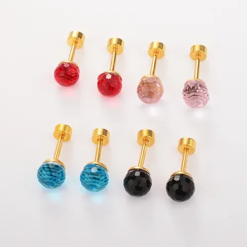 Set de aretes de acero inoxidable