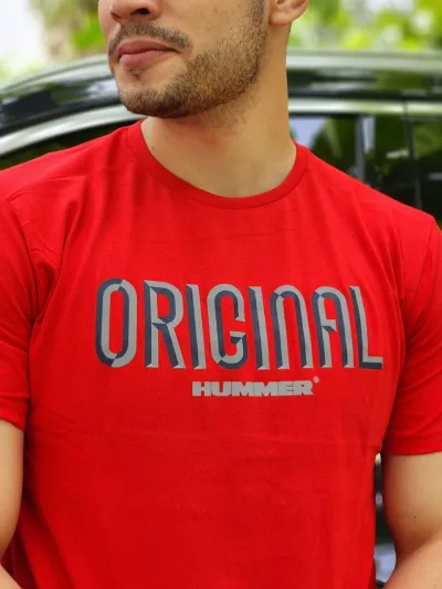 Camiseta Hummer para caballero color rojo