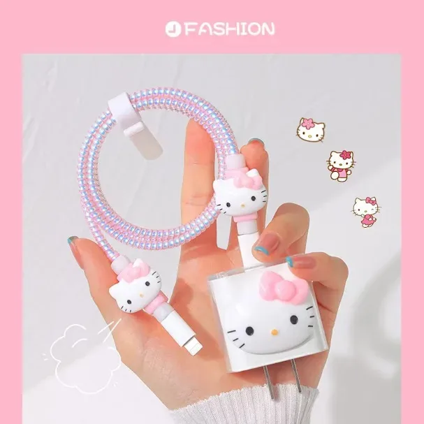 Funda protectora para cargador diseño de Hello Kitty