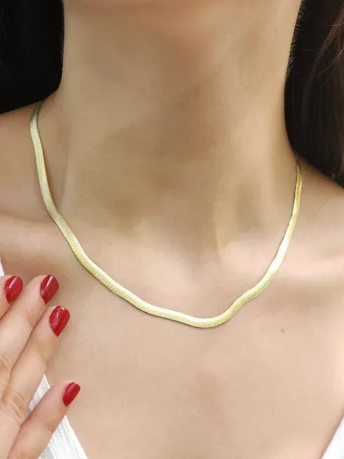 Collar plata 925 para dama color dorado con baño de oro 18K #1