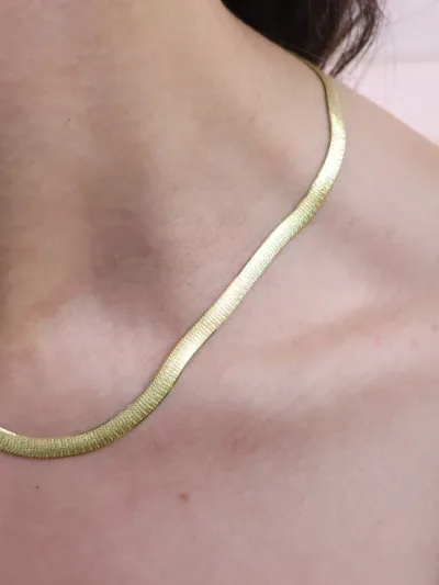 Collar plata 925 para dama color dorado con baño de oro 18K #1
