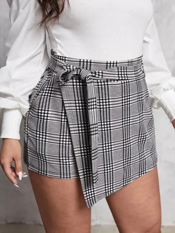 Enagua short para dama diseño de cuadros