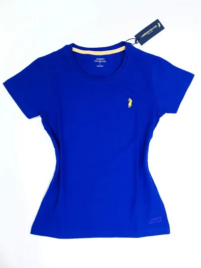 Camiseta Polo cambrige para dama color azul