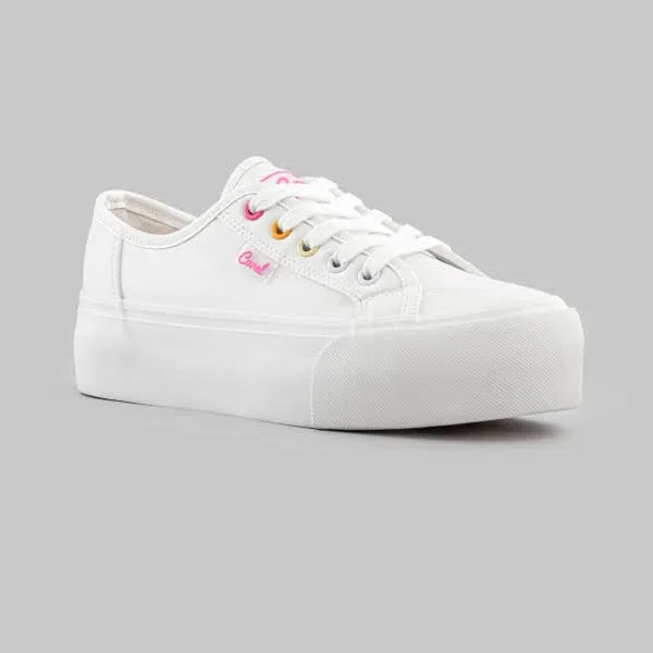 Tenis Coral para dama Isamu Sunset color blanco