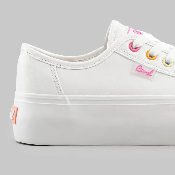 Tenis Coral para dama Isamu Sunset color blanco
