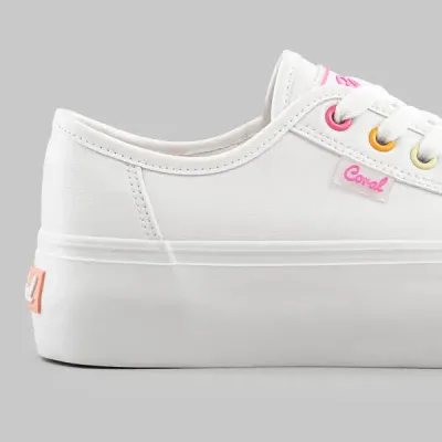 Tenis Coral para dama Isamu Sunset color blanco