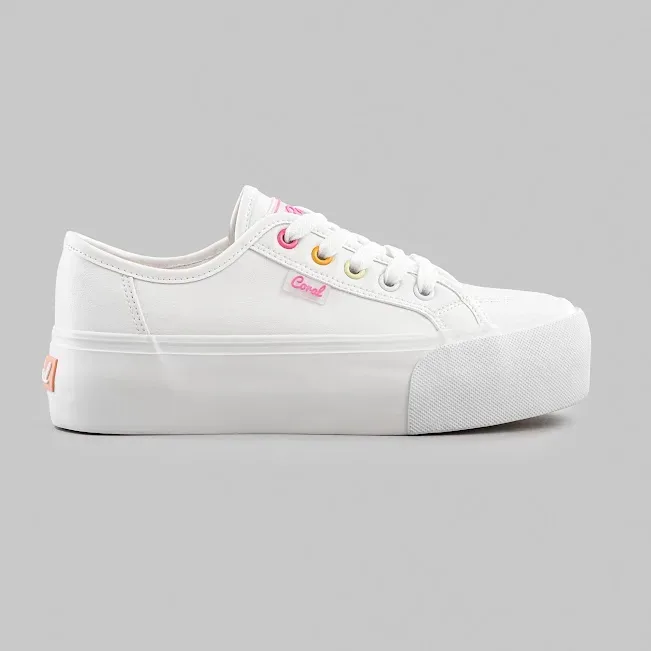 Tenis Coral para dama Isamu Sunset color blanco