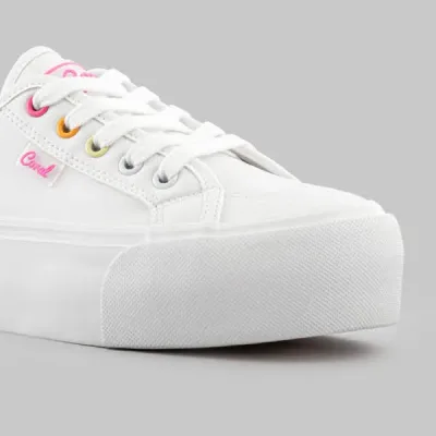 Tenis Coral para dama Isamu Sunset color blanco