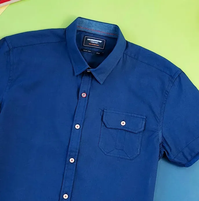 Camisa Hummer para caballero color azul H2020-0373