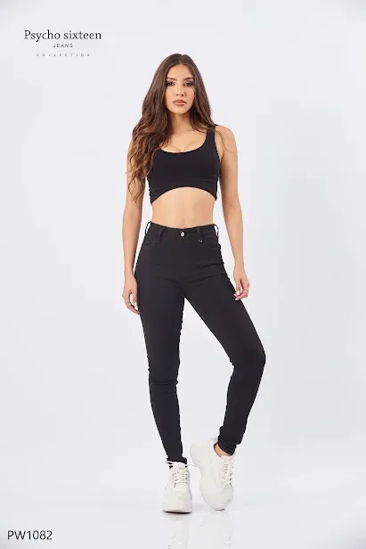 Jeans Psycho Sixteen Mica High Rise PW1082 para dama  color negro