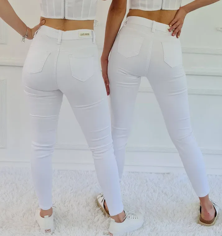 Jeans para dama Café Siete 72-10654A color blanco