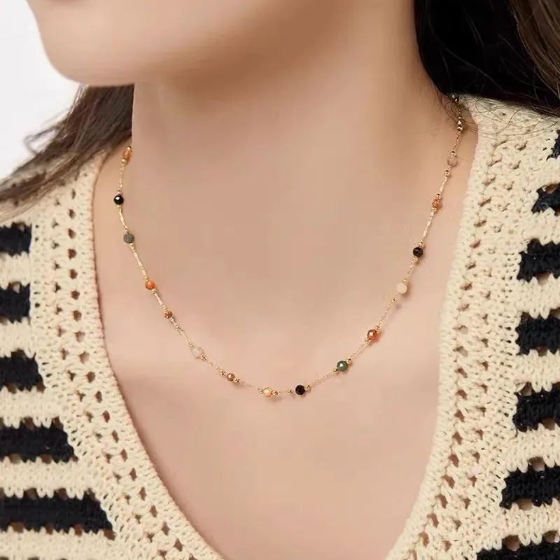Collar de acero inoxidable chapado en oro