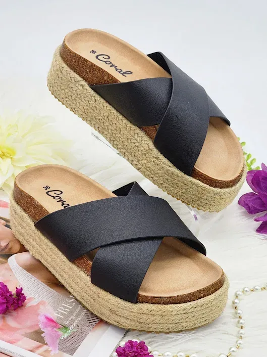 Sandalias Coral para dama color negra NILA BLACK