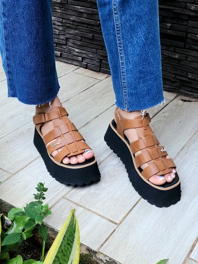 Sandalias Coral Positano Camel para Dama