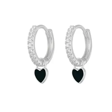 Argollas acero inoxidable para dama diseño corazón