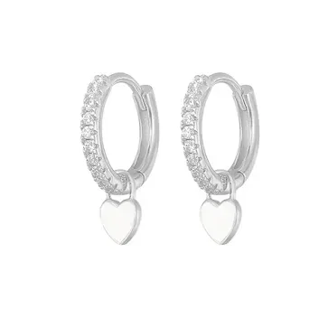 Argollas acero inoxidable para dama diseño corazón