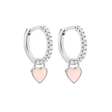 Argollas acero inoxidable para dama diseño corazón
