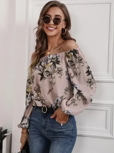 Blusa para dama con estampado floral